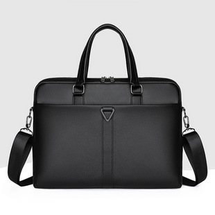 亏本清仓真皮新款春季男士商务出勤手提包时尚高端纯色大容量斜挎