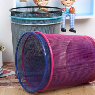 加厚防锈铁网垃圾桶家用金属不锈钢垃圾篓办公室铁丝网卫生间无盖