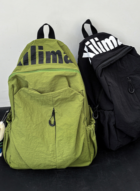 书包ins小众轻便初中高中大学生男女双肩包运动户外登山旅行背包