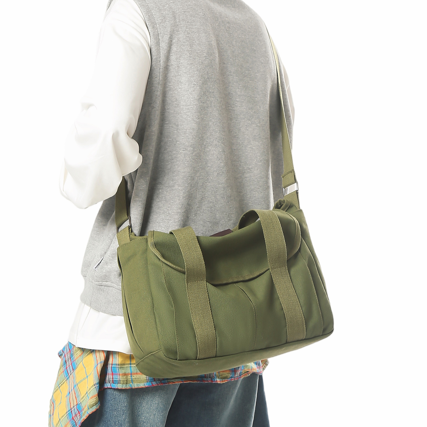 日系复古帆布包轻便通勤斜挎包