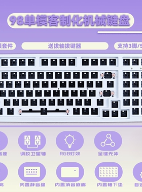 TY98RGB热插拔套件客制化 轴座热插拔 98配列单模有线带轴下垫
