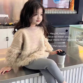 时尚 女童秋冬套头毛衣2024新款 女宝宝韩版 外穿毛线衣女孩百搭上衣