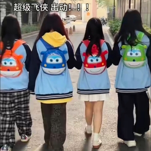 超级可爱飞侠儿童书包可当羽毛球包网红登山可用卡通立体双肩背包