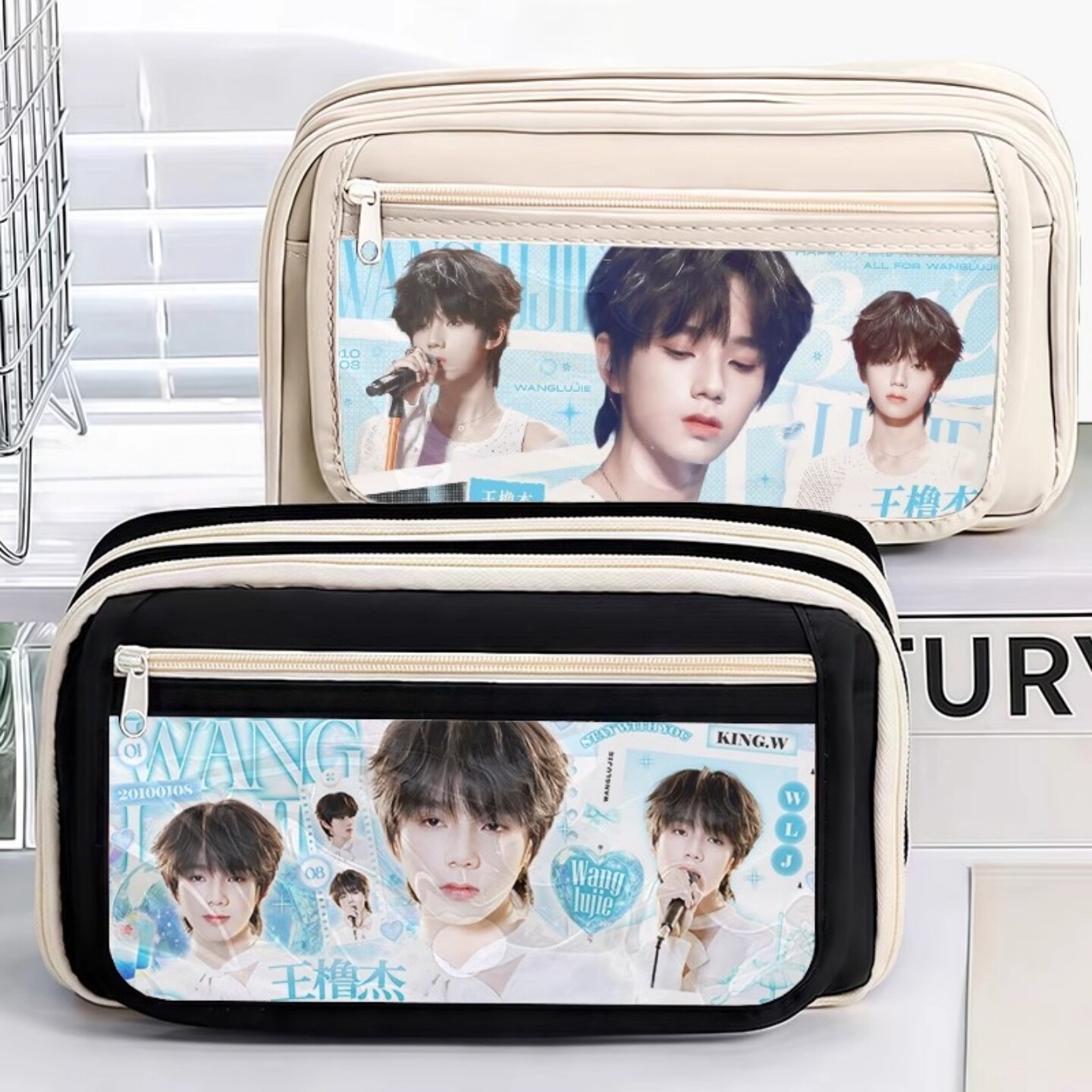 王橹杰笔袋明星周边痛包笔袋大容量多层透明学生文具盒高颜值收纳