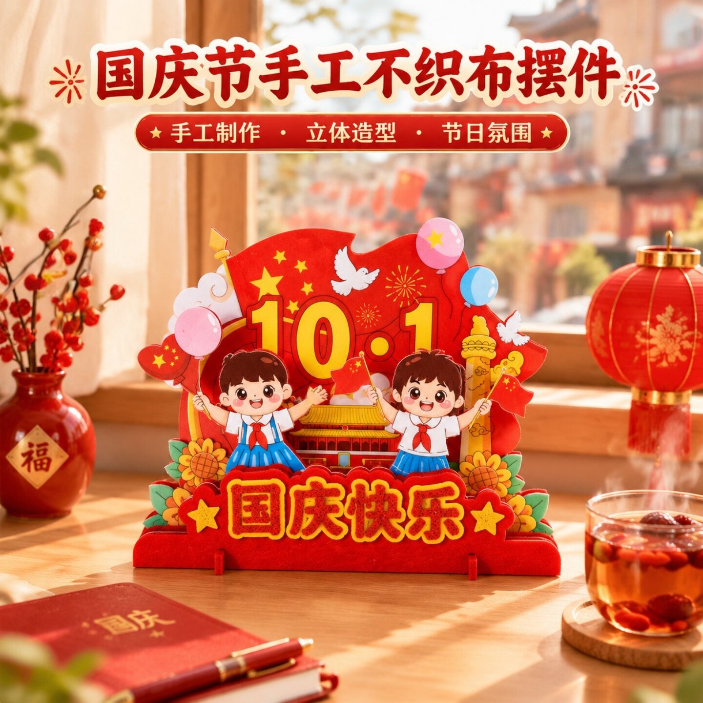 国庆节手工不织布摆件儿童DIY