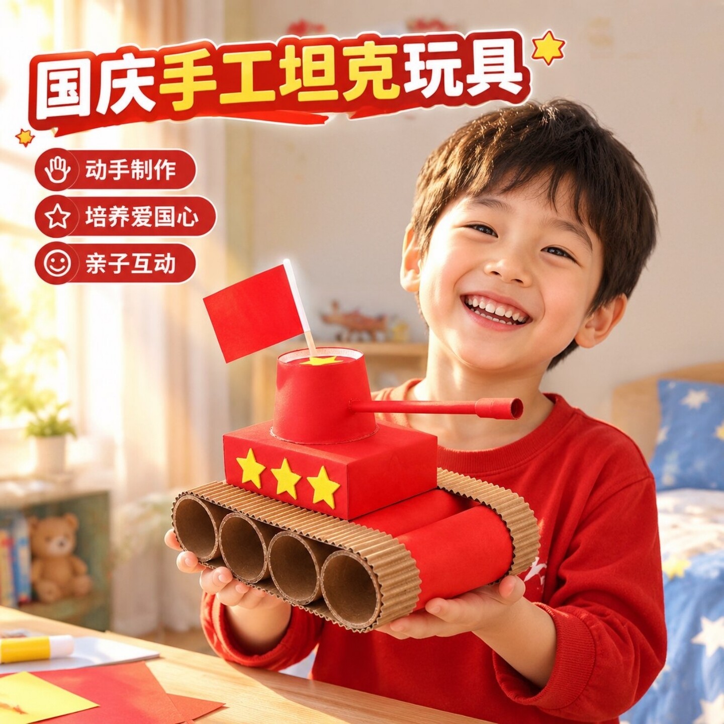 国庆节坦克手工制作diy材料包