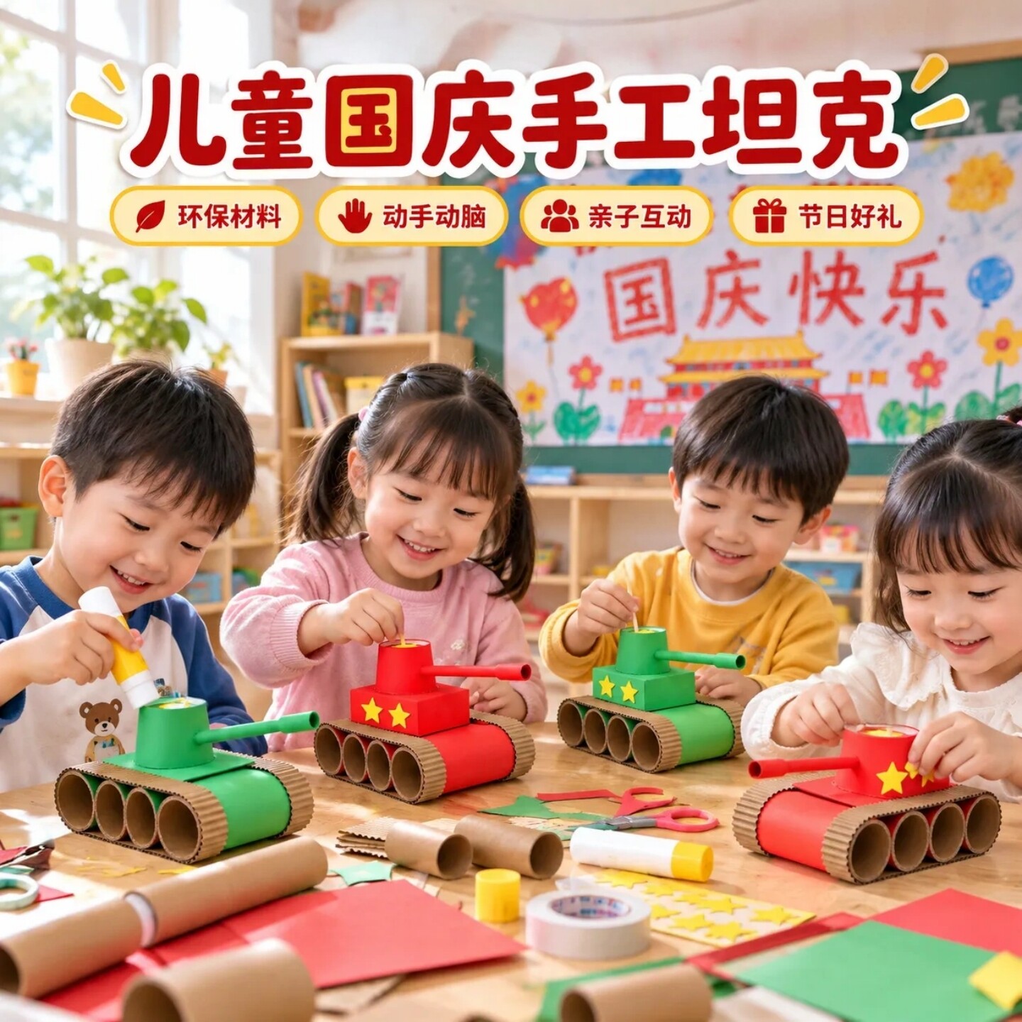 国庆节坦克手工制作diy材料包