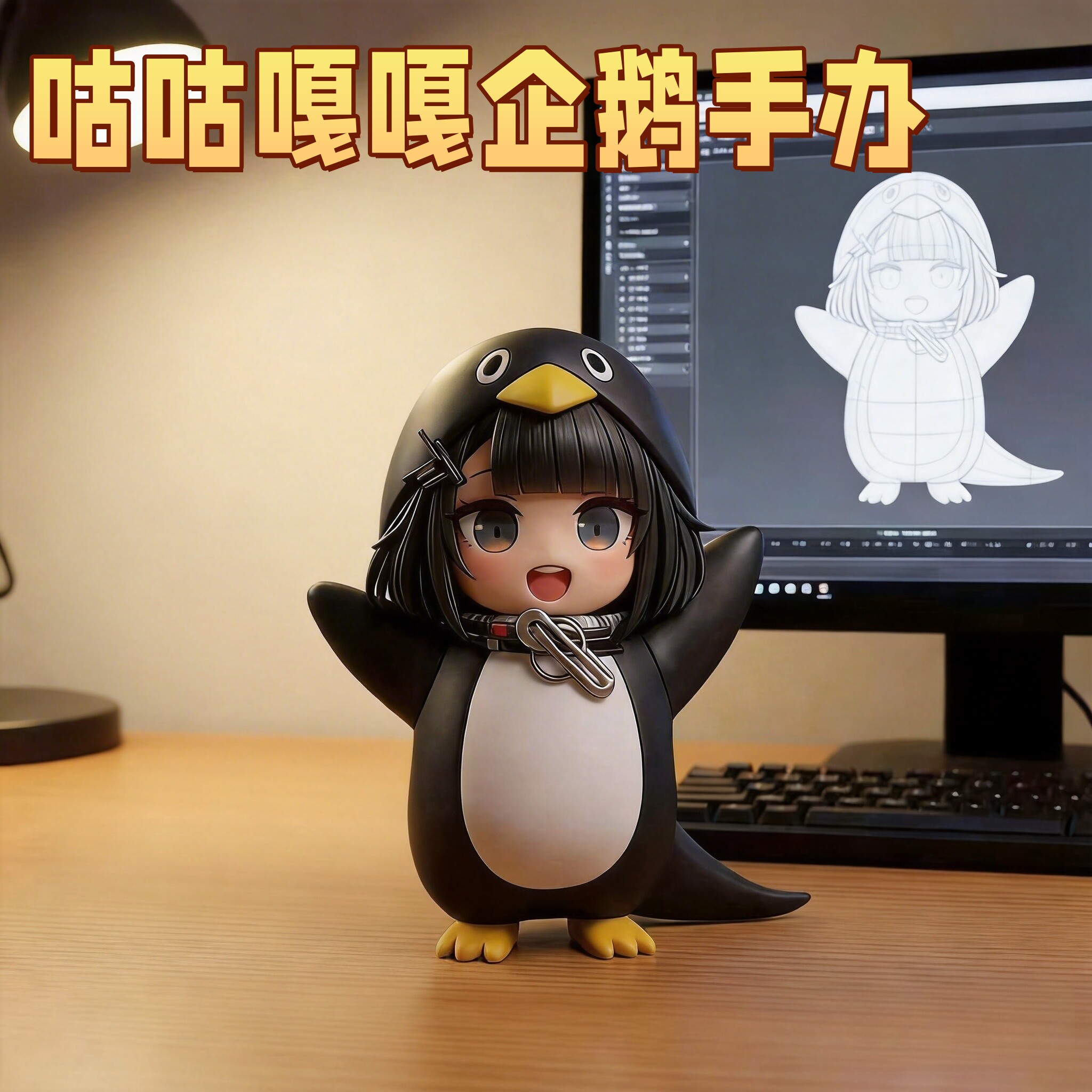咕咕嘎嘎企鹅管理员手办玩具图片