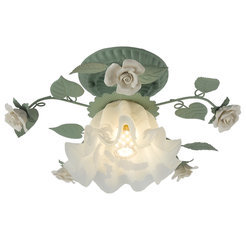 美苑法式田园走廊过道灯铃兰花草吸顶灯美式入户玄关阳台民宿灯具