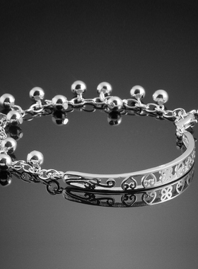 铃铛复古925银日韩风饰品手环