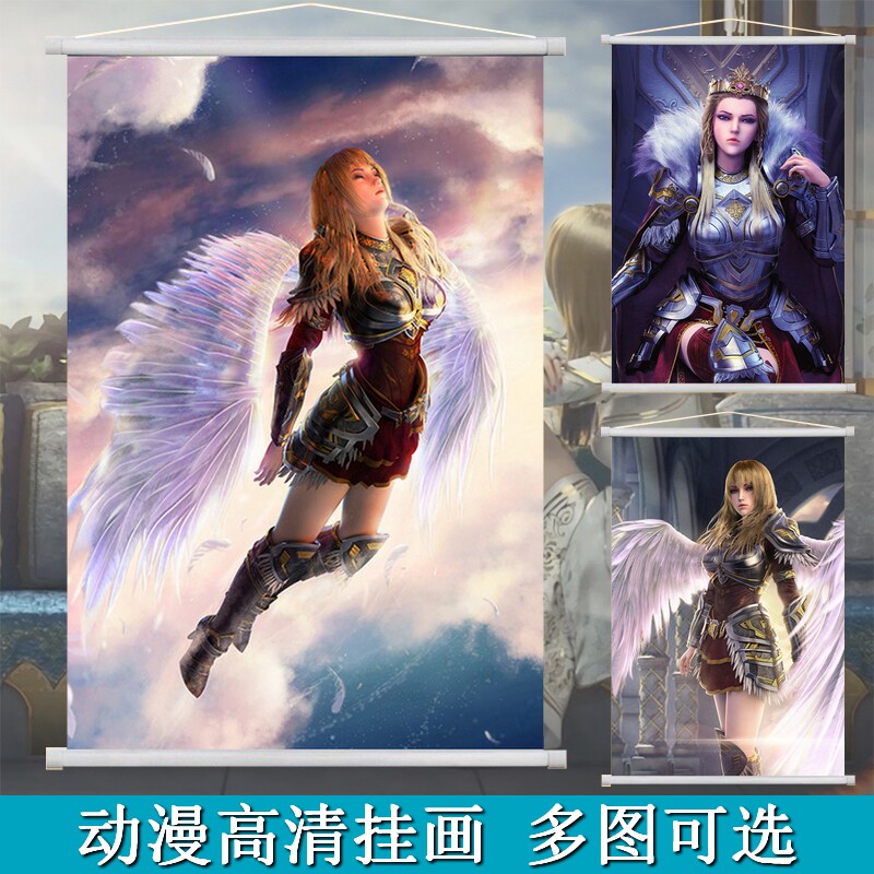 超神学院 雄兵连天使彦凉冰蕾娜杜蔷薇动画卷轴挂画海报壁画包邮