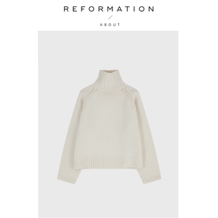 加厚针织毛衣宽松羊绒衫 Reformation高领羊毛衫 About 女 现货