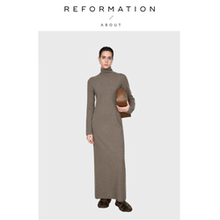 【现货】About Reformation立体绒感羊毛纸片人针织高领连衣裙女