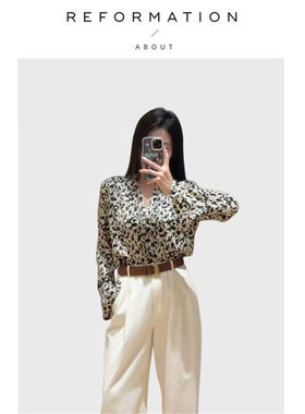 【现货】About Reformation南法假日衬衫+半裙春复古碎花衬衣长裙