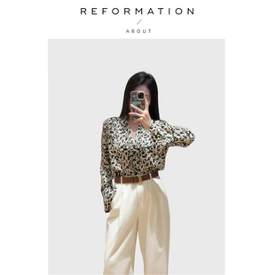 Reformation南法假日衬衫 About 半裙春复古碎花衬衣长裙 现货