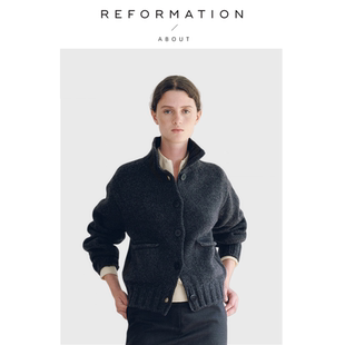 【现货】About Reformation毛衣开衫外套女高级小个子羊毛针织衫
