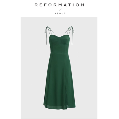 【现货】About Reformation露背纯欲风法式休闲吊带小轻奢连衣裙