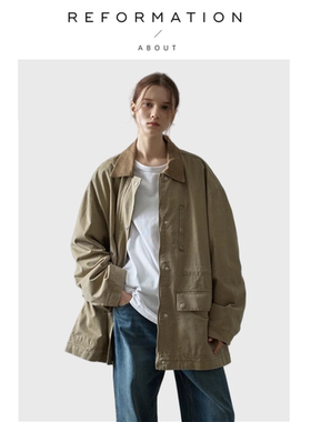 【现货】About Reformation夹克外套女宽松小众休闲工装显瘦风衣