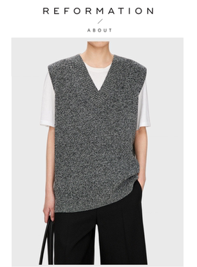 【现货】About Reformation羊毛马甲极简极奢质感v领高妹叠穿背心