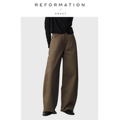 新款 Reformation阔腿弯刀裤 About 黑科技棉显瘦香蕉神裤 现货