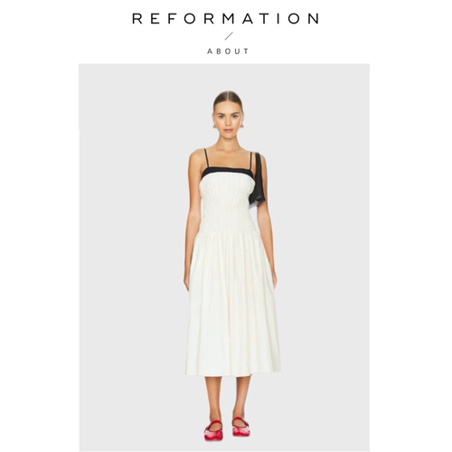 【现货】About Reformation时髦红牌连衣裙春季赫本风优雅吊带裙