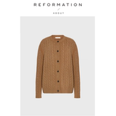 小众复古麻花针织衫 Reformation毛衣开衫 About 绞花外套 现货