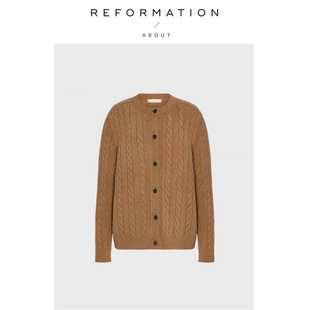小众复古麻花针织衫 Reformation毛衣开衫 About 绞花外套 现货