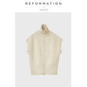 Reformation小众毛衣女半袖 About 拉链宽松针织打底外套 现货
