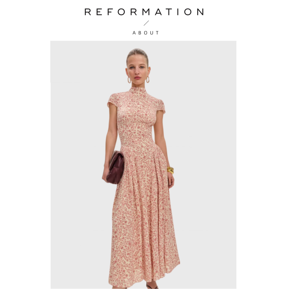 【现货】About Reformation法式连衣裙海边穿搭度假巨好看碎花裙