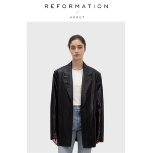 Reformation皮衣外套高级感炸街西装 About 西服夹克上衣 现货