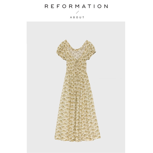 【现货】About Reformation连衣裙海边度假碎花收腰时尚显瘦裙子