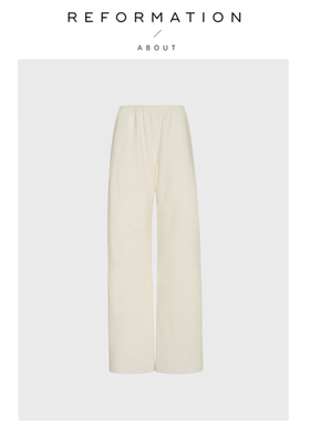 【现货】About Reformation极简阔腿裤双面醋酸休闲高腰直筒长裤