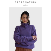 上衣 Reformation彩点加厚翻领立体绞花宽松针织衫 现货 About