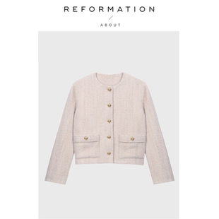 开衫 Reformation气质百搭粗花呢圆领短款 About 外套上衣 现货