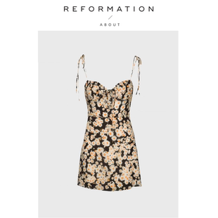 【现货】About Reformation Rose抹胸小雏菊碎花裙子吊带连衣裙女