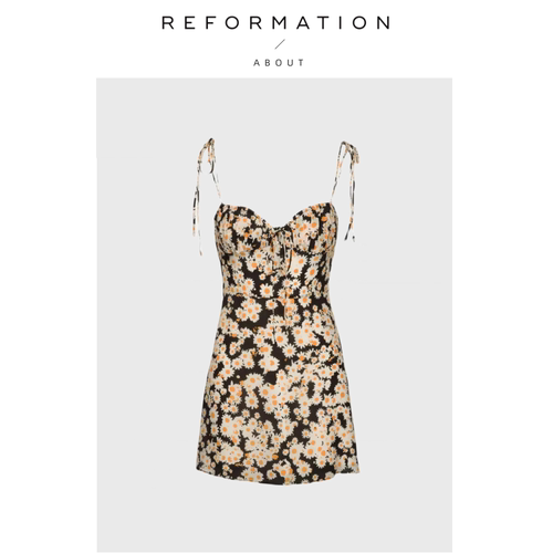 【现货】About Reformation Rose抹胸小雏菊碎花裙子吊带连衣裙女