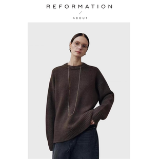 Life重磅美利奴羊毛背后坑条廓形宽松套头羊毛毛衣 Rouje 现货