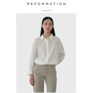 【现货】About Reformation宋慧乔同款衬衫韩版宽松薄款透气衬衣
