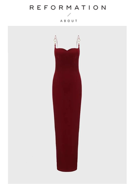 【现货】About Reformation钟楚曦同款连衣裙轻礼服超长款吊带裙