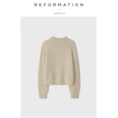 【现货】About Reformation羊毛毛衣高级小众半高领马海毛针织衫