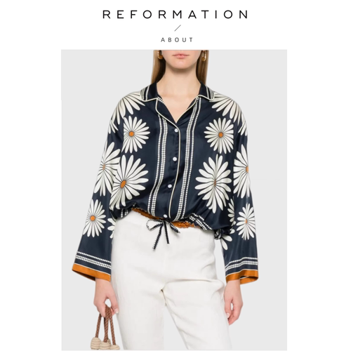 【现货】About Reformation官配一套！衬衫+长裤小雏菊衬衣休闲裤