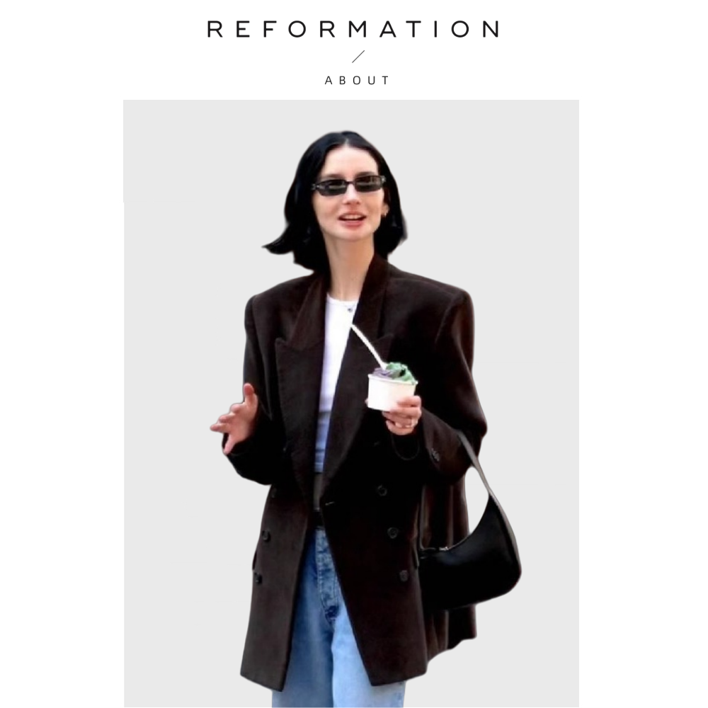 【现货】About Reformation灯芯绒西装外套新款小众休闲西服上衣