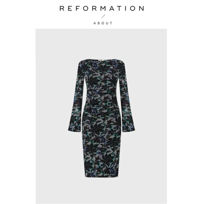 【现货】About Reformation[双面穿]蕾丝柳枝双层弹力网纱连衣裙