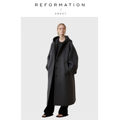 【现货】About Reformation连帽毛呢外套女高级感慵懒风羊毛大衣