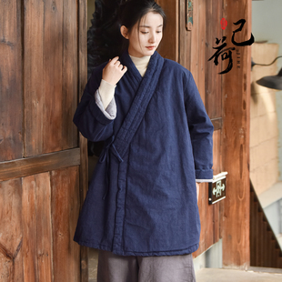 武当山道服夹棉加厚保暖练功服交领右衽中长款棉衣太极服男女冬装