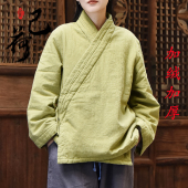 新中式 国风斜襟系绳禅修服加绒上衣武当山道袍改良居士服 禅意女装