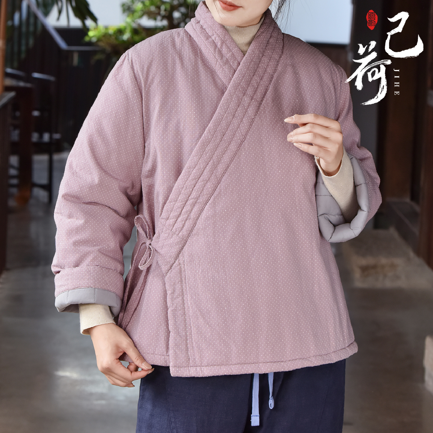 己荷原创2025年冬季新款夹棉加厚