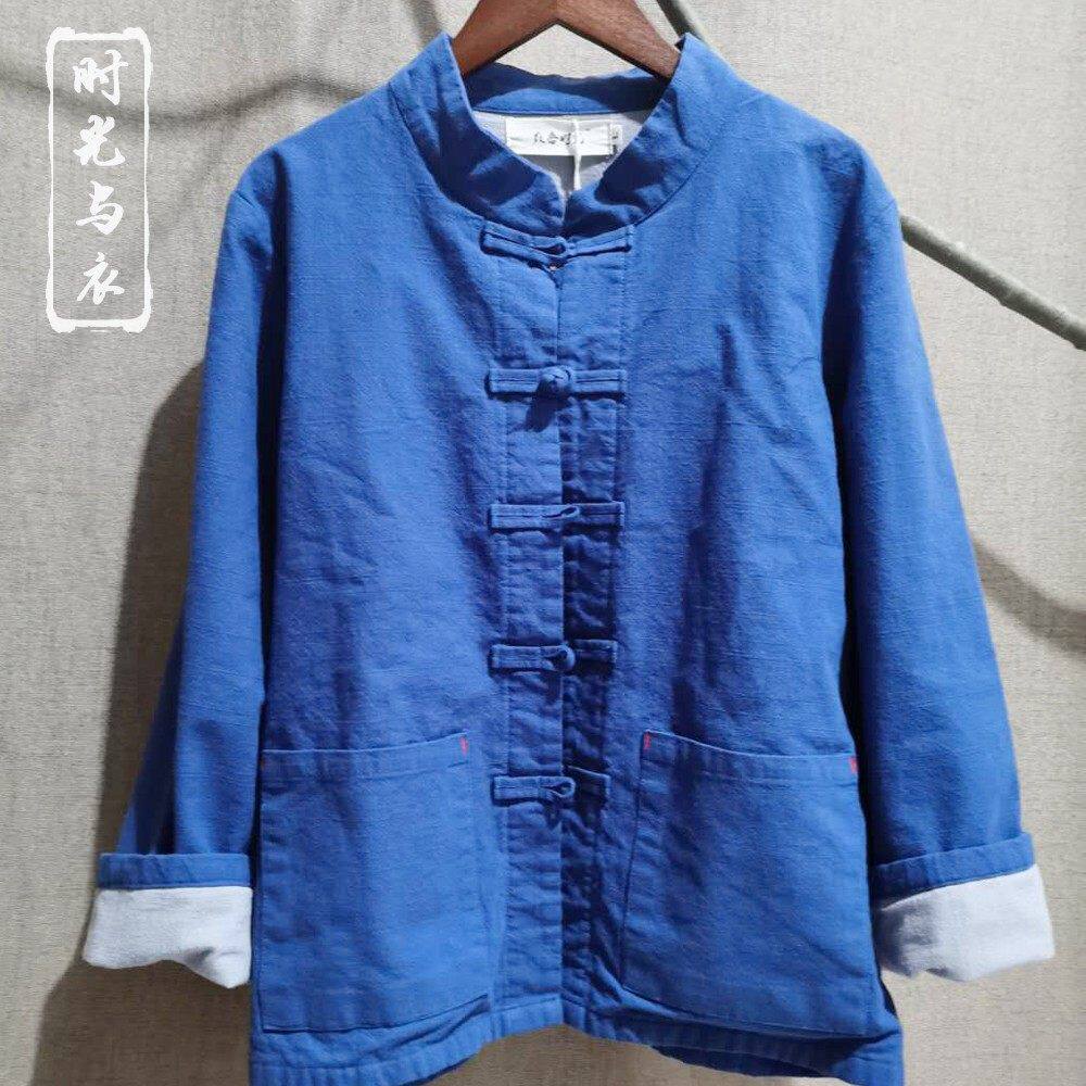 中国风棉麻汉服改良上衣复古潮流秋春秋新款休闲夹克衫女双层外套