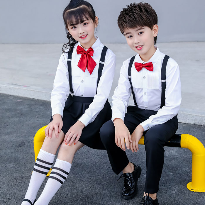 儿童合唱服演出服英伦风中小学生大合唱团朗诵表演服装女班服国庆