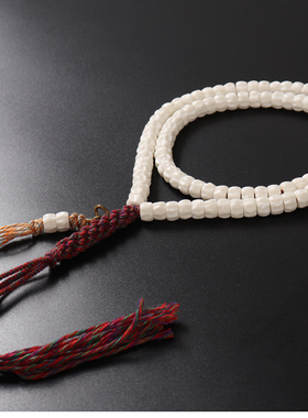 藏传设计鹿骨百香籽纹108颗手串 手持长手链流苏男女 佛珠念珠